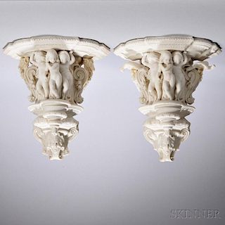 Pair of Mintons Parian Wall Brackets