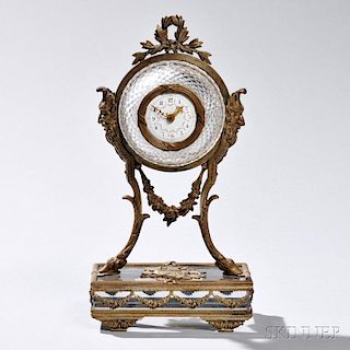 Cut Glass and Gilt Metal Mantel Clock,
