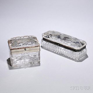 Two Cut Glass Boxes