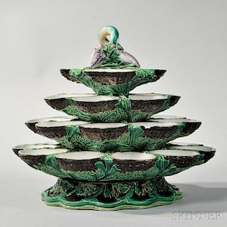 Minton Majolica Four-tier Revolving Oyster Stand