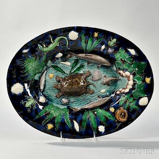 Georges Pull Palissy Ware Deep Platter