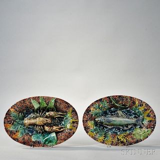 Pair of Thomas Sergent Palissy Ware Dishes