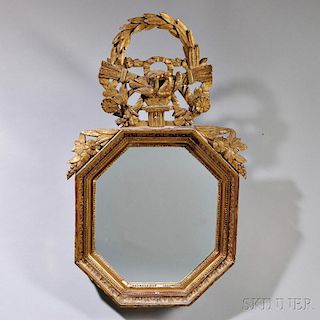 Louis XVI Giltwood Shaped Hexagonal Mirror