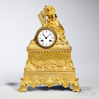 Neoclassical Gilt-bronze Mantel Clock