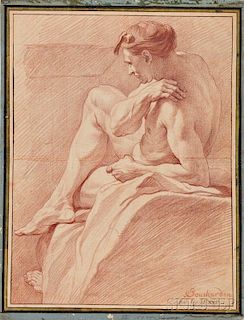 School of Edmé Bouchardon (French, 1698-1762)      Reclining Male Nude