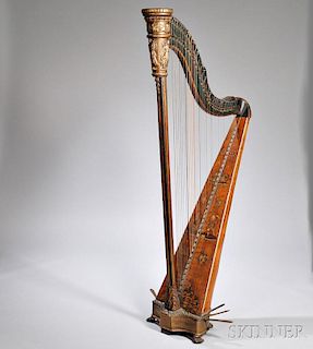 French Parcel-giltwood Harp
