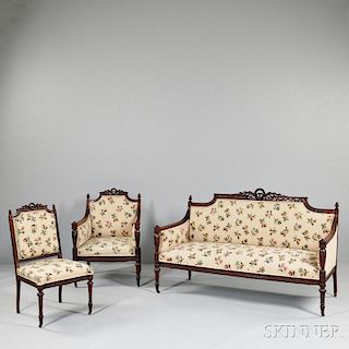 Louis XVI-style Mahogany Seating Suite