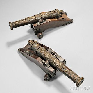 Pair of Gorham Foundry Bronze Cannons