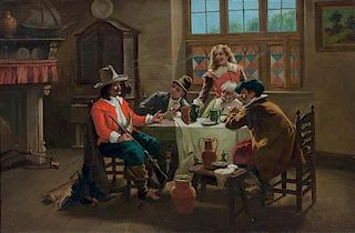 After Federico Andreotti, (Italian, 1847-1930), Men Around Table