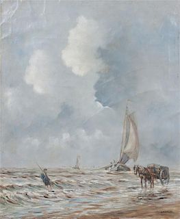 Artist Unknown, (Early 20th century), Fisherman with Horse and Cart at Sea