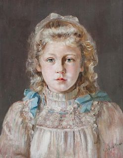 E. Sylvia Shaw, (English, fl. 1899-1924), Portrait of a Young Girl