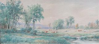 Junius Sloan, (American, 1827-1900), Sheep in a Landscape, 1891