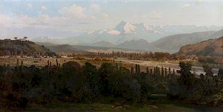 * Rene Valette, (French, 1874-1956), Italian Hillside Landscape