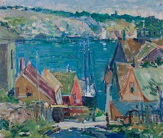 Thomas Barnett, (American, 1870-1929), Gloucester Harbor Scene
