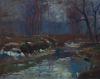 Thomas Barnett, (American, 1870-1929), Autumn River Landscape