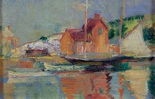 Thomas Barnett, (American, 1870-1929), Harbor Scene