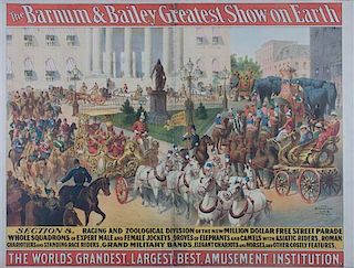 * A Barnum and Bailey Advertising Print, , The Barnum and Bailey Greatest Show on Earth, depicting "Section 8", color lithograph