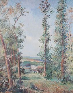 * Artist Unknown, (20th century), Tree-lined Landscape
