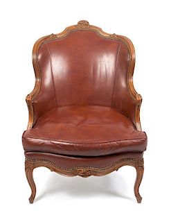 * A Louis XV Style Bergere Height 39 1/4 inches.
