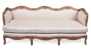 A French Louis XV Style Settee Height 34 1/4 x width 83 1/4 x depth 31 1/2 inches.