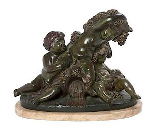 An Italian Bronze Figural Group Height 18 inches.