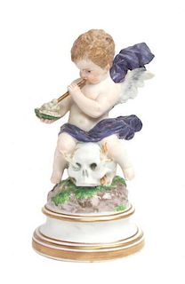 A Meissen Porcelain Figure Height 7 inches.