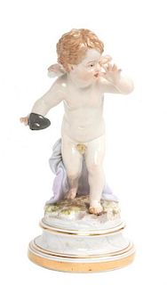 A Meissen Porcelain Figure Height 7 1/2 inches.