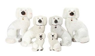 A Set of Six Earthenware Staffordshire Dogs Height of largest 10 inches.