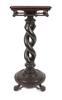 * A Victorian Carved Pedestal Height 39 x width 16 x depth 16 inches.