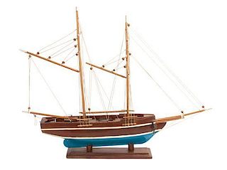 Two Model Sailing Ships Height of first 24 inches.