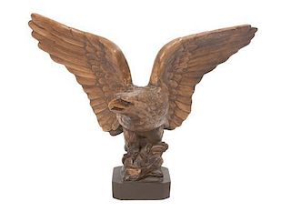 * A Carved Wood Hawk Height 18 inches.