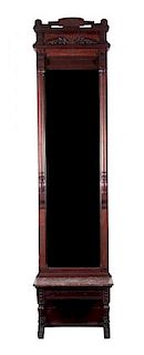 * An Eastlake Mahogany Pier Mirror Height 109 x width 27 1/2 x depth 14 1/2 inches.
