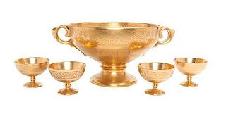 * A Pickard Punchbowl Set Diameter of bowl: 10 1/8 inches.