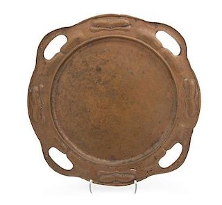 An American Copper Serving Tray Diameter 21 inches.