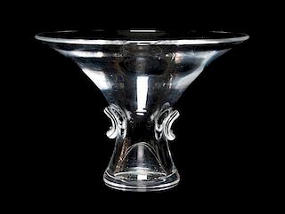 * A Steuben Glass Vase Height 4 5/8 x diameter 6 3/4 inches.