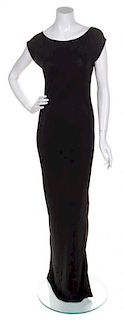 * A Gucci Black Jersey Gown, Size 38.