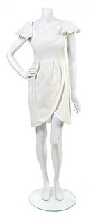 A Lanvin White Cotton Ribbed Dress,