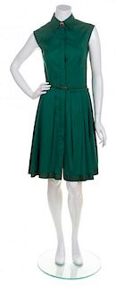 * An Oscar de la Renta Green Sleeveless Dress, Size: 8.