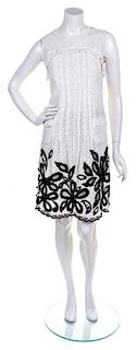 * An Oscar de la Renta White Silk Embroidered Dress,