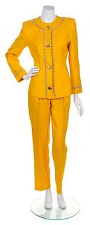 A Givenchy Yellow Linen Pant Suit,