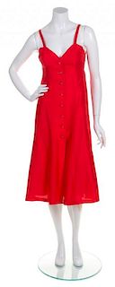 A Karl Lagerfeld Red Silk Dress,