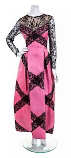 A Bill Blass Hot Pink Gown,