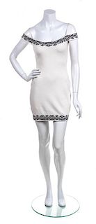 An Alaia White and Black Body Con Dress, Size M.