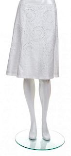 * A Prada White Lace Skirt, Size 42.