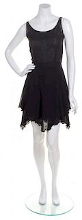 A Valentino Black Sheer Dress, Size 6.