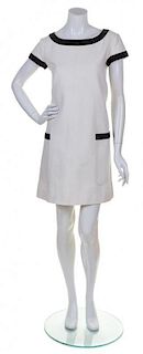 A Courreges White Short Sleeve Dress, Size 8.