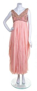 A Helen Rose Peach Evening Gown.