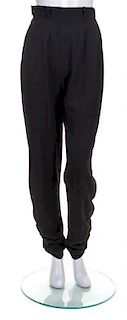 * A Pair of Chanel Black Pleated Pants, Size 38.