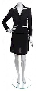* A Chanel Black Silk Dress Ensemble, Size 36.