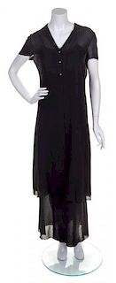 * A Chanel Black Silk Gown Ensemble, Size 40.